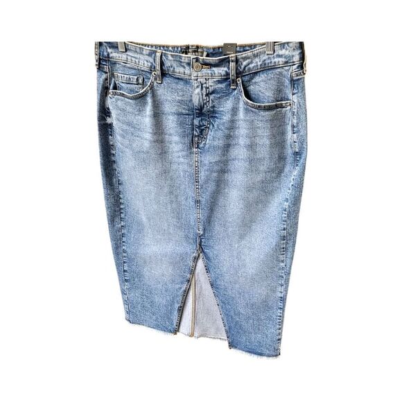 TORRID Plus Size Denim Front Slit Midi Skirt Size 16 - Picture 6 of 15